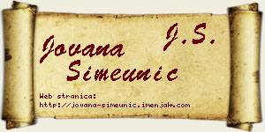 Jovana Simeunić vizit kartica